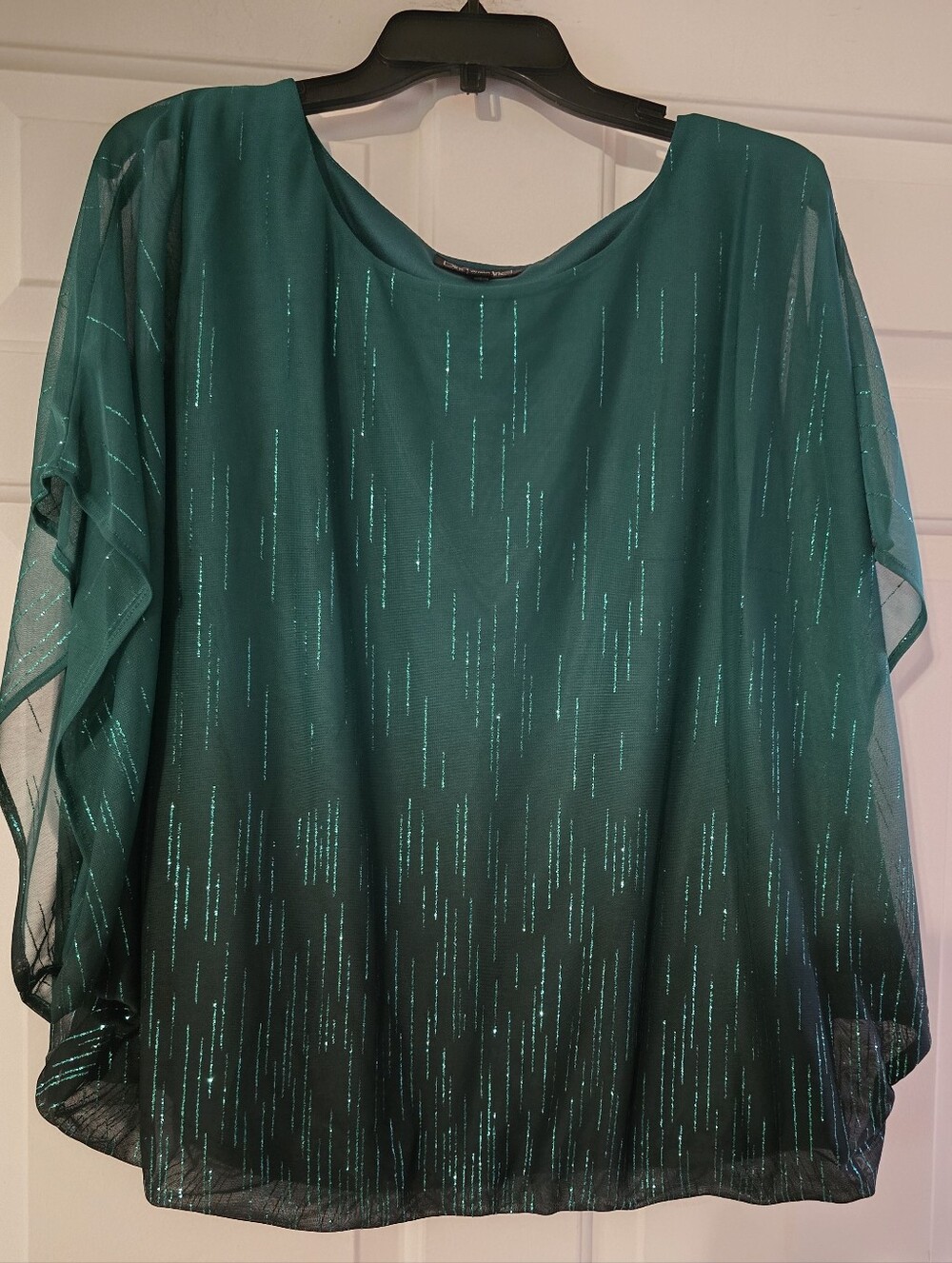 Dina And Ariel Elegant Teal Sparkle Women's Blouse